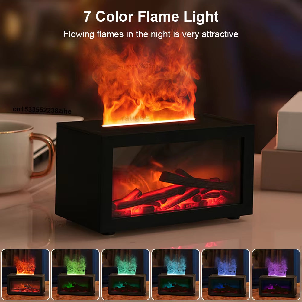 Arctic Aura™ Fireplace Flame Aroma Diffuser – Ultrasonic Humidifier & Essential Oil Aromatherapy Diffuser