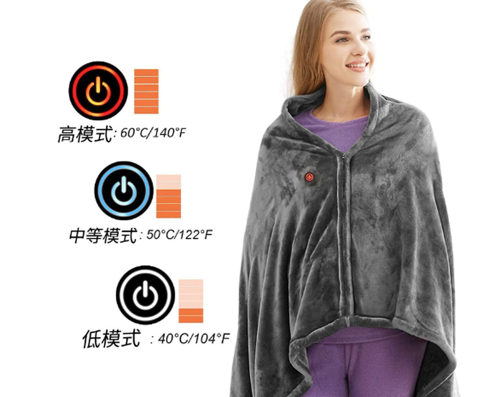 Arctic Aura™ USB Heated Flannel Blanket – Ultra Soft Electric Heated Throw for Home, Office & Travel