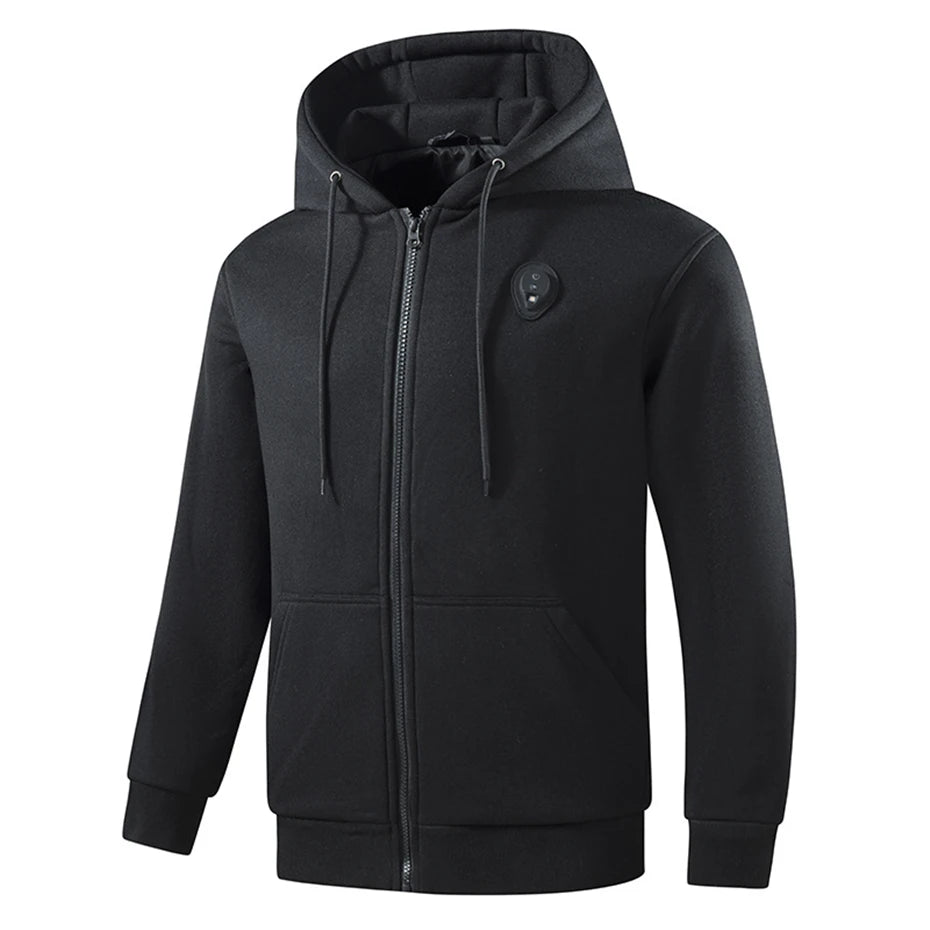 Arctic Aura™ 5-Zone USB Heated Hoodie – Electric Thermal Hooded Jacket for Men | Winter Warmth & Comfort