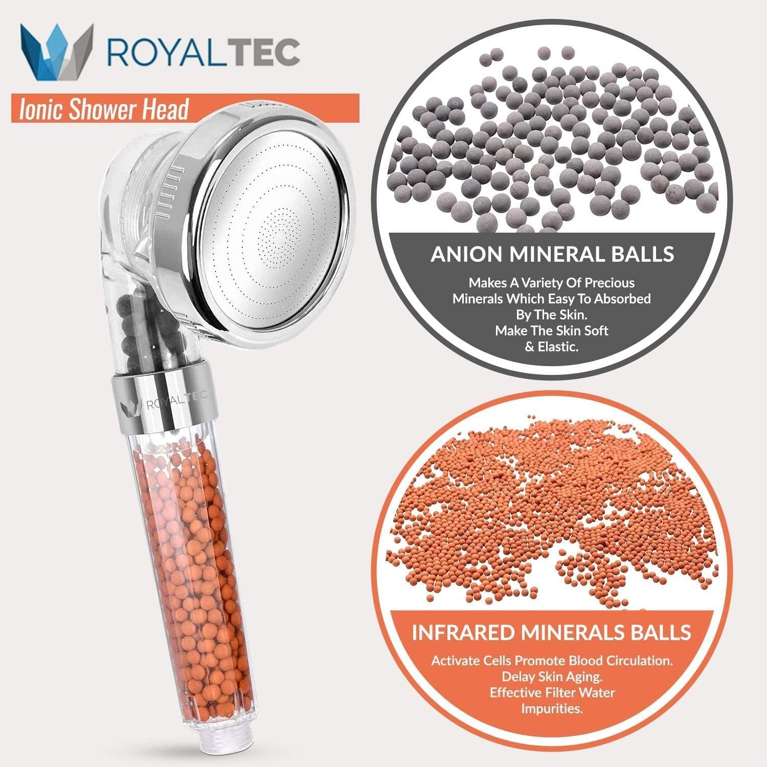 Arctic Aura™ PureFlow Ionic Shower Head