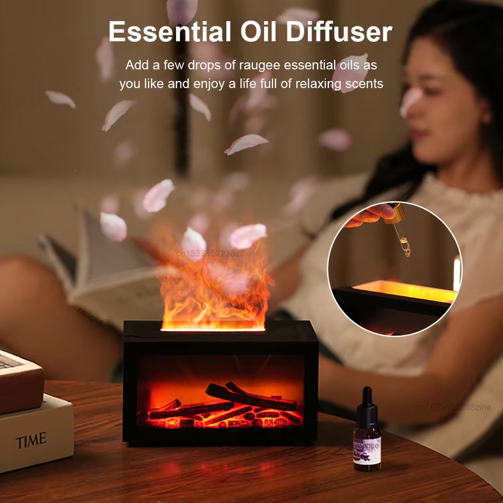 Arctic Aura™ Fireplace Flame Aroma Diffuser – Ultrasonic Humidifier & Essential Oil Aromatherapy Diffuser