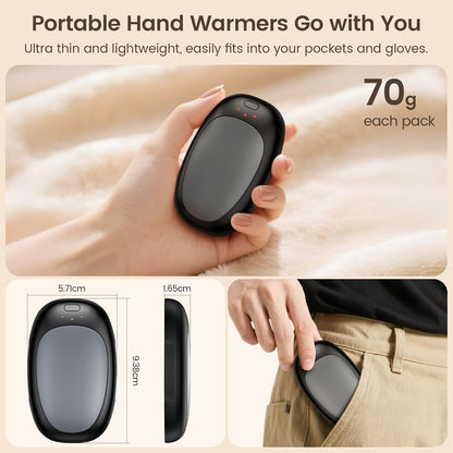 Hand Warmers Rechargeable, 2 Pack Electric Handwarmers Reusable USB Hand Warmer, Portable Pocket Warmer with 3 Levels Heat Hand Heater, Great Warm Gift for Men Women Outdoor Camping Golf