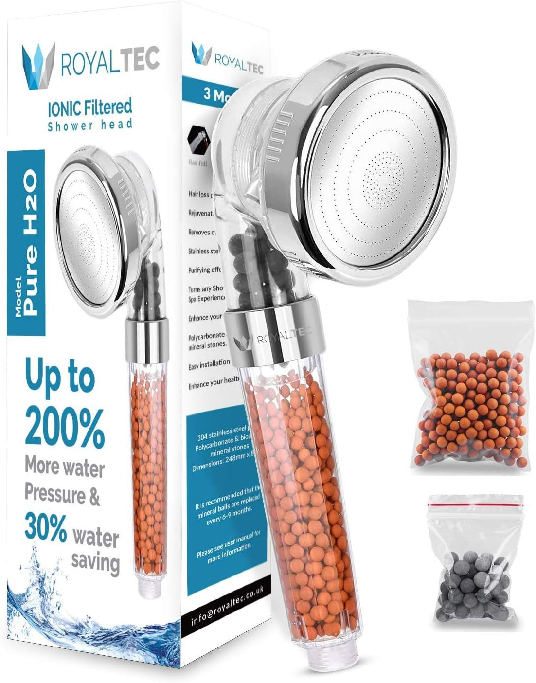 Arctic Aura™ PureFlow Ionic Shower Head