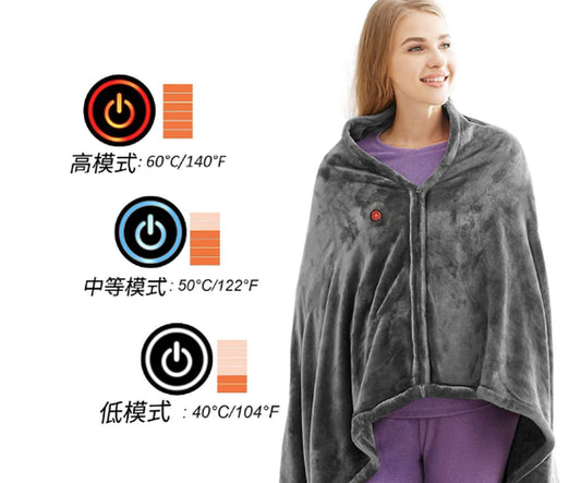 Arctic Aura™ USB Heated Flannel Blanket – Ultra Soft Electric Heated Throw for Home, Office & Travel